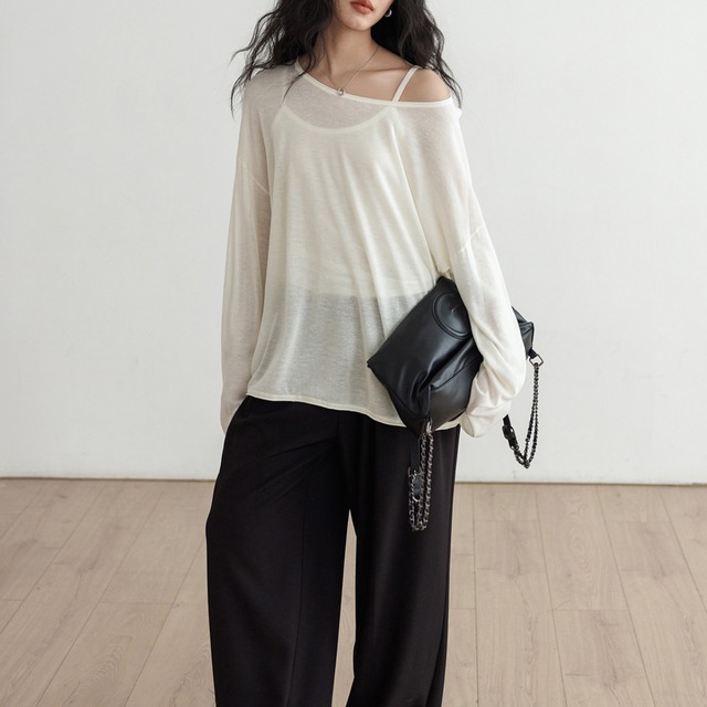 relaxed sheer top L0364
