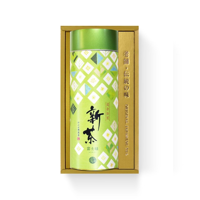 【2024新茶】高級煎茶「富士緑」ソムリエブレンド200g 茶缶入