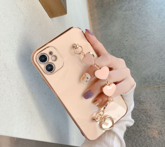 スマホ スマートフォン ソフトケース パールチェーン ラインストーン