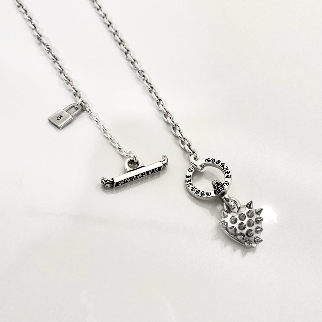 SPIKE:HEART NECKLACE T-BAR / スパイクハートTバーネックレス | GODSIZE