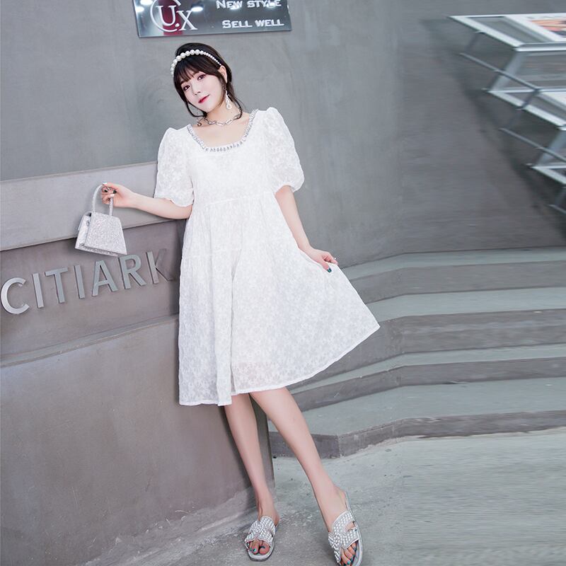 サマードレス カラーホルターリボンスカート 大きめサイズ 夏物 スクウェア ミックスインファッション96314226150