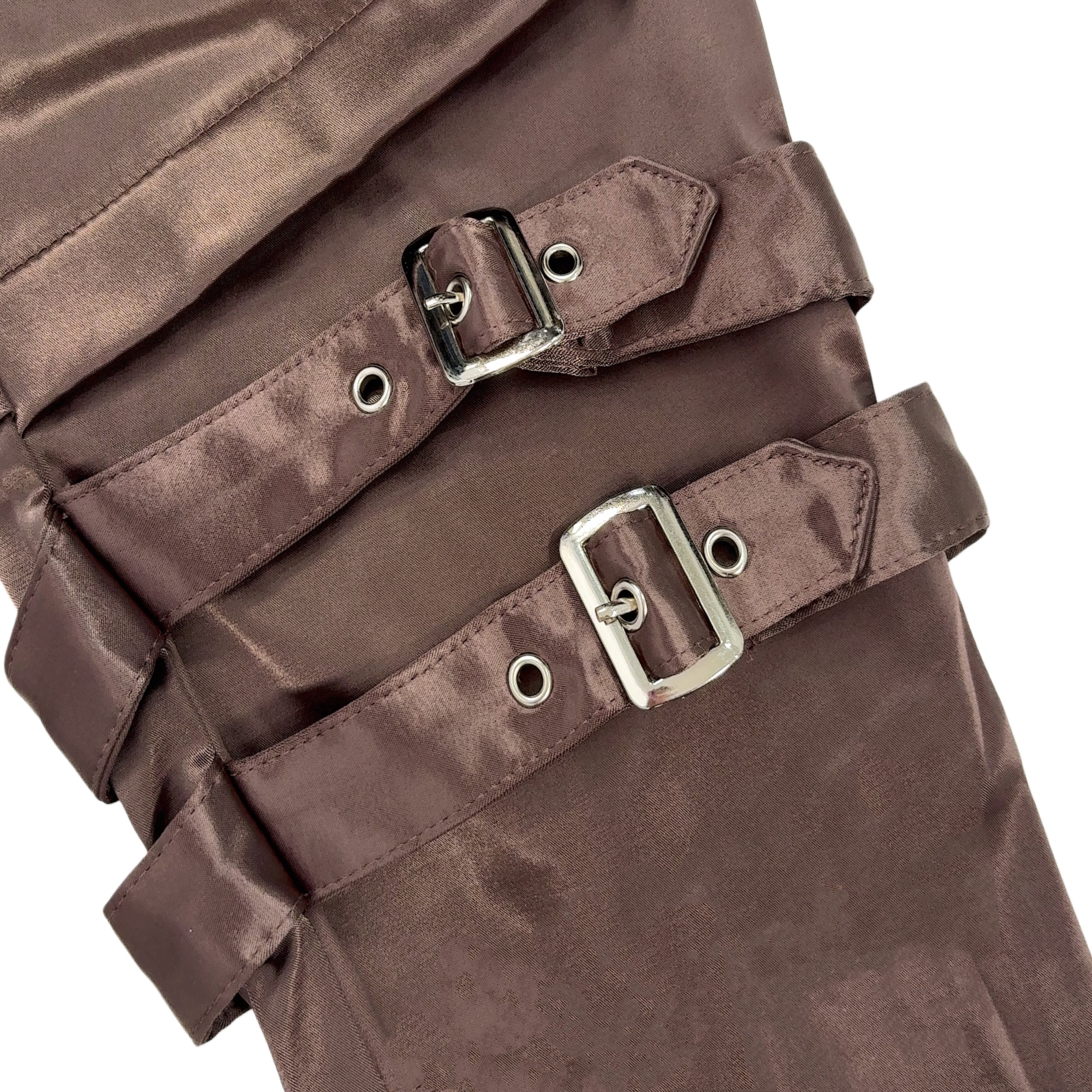 高品質刺繍入りサテン生地BROWN STYLISH PANTS | NIER CLOTHING