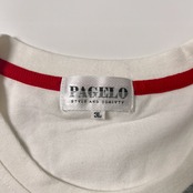 PAGELO パジェロ 切替デザイン 半袖Tシャツ 3L/ホワイト グレー/大きいサイズ
