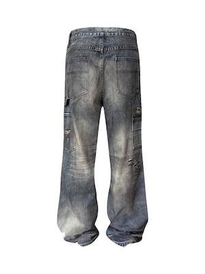 【TH4SWE】Distressed Dirty Wash Carpenter Jeans