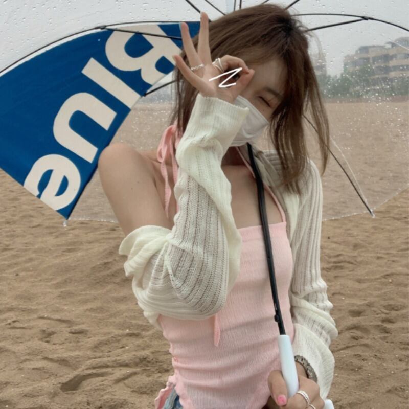 サマーホルター薄手ニットショートジャケット レディース 夏物 シルク YY-ファッション97126088382