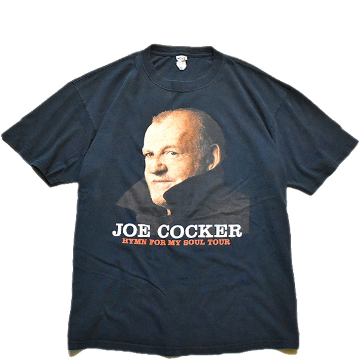 1点物◇ジョーコッカーJoe Cocker黒プリントTシャツ古着メンズXL 
