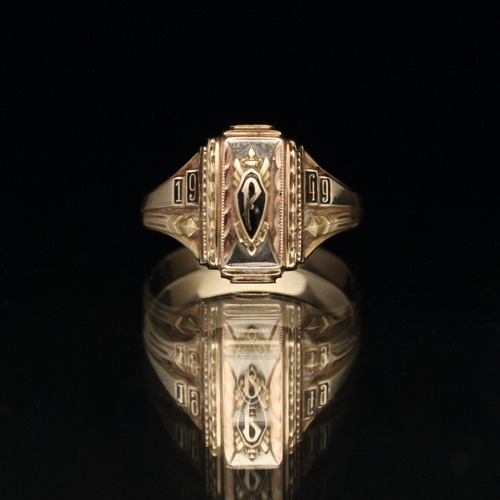 Vintage College Ring [JOSTEN 10kt Gold 3 Colors] [1949s-] Rectangle Small Top