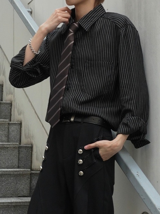 【ALUDE SELECT 】Side belt buckle slacks