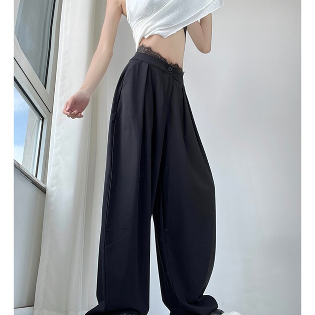 レース ワイド パンツ a14