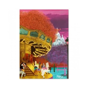 フランス ポストカード サクレ・クール寺院 メリー・ゴー・ラウンド(Montmartre) サイズ105cmx148cm Happy Birthday 『お誕生日おめでとう!』C0pernicus