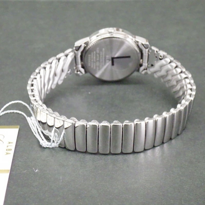 SEIKO セイコー ALBA アルバ AEGK441 シルバー 伸縮 蛇腹 Sバンド 白