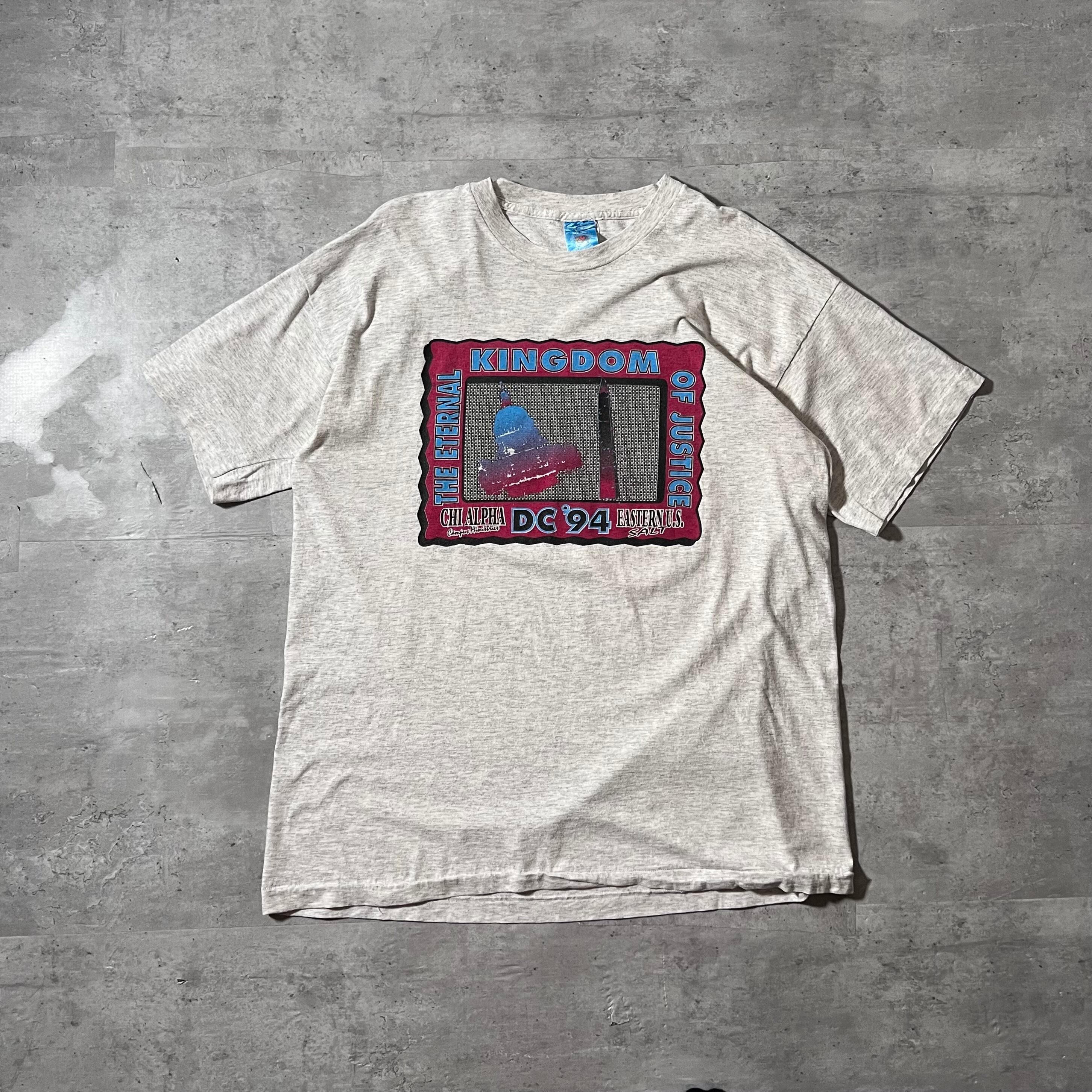 90s アート　Tシャツ　袖裾シングルステッチ