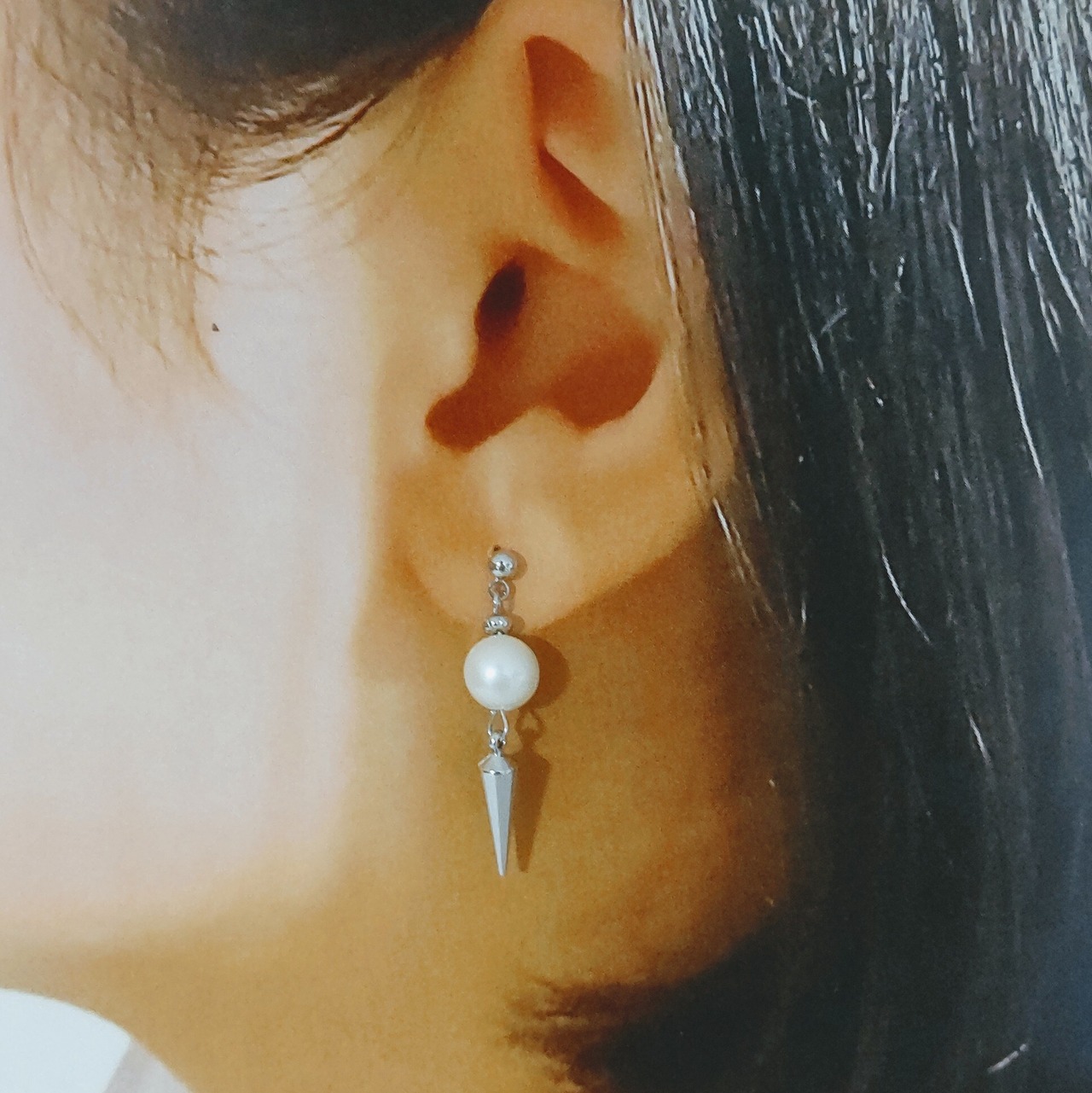 パール×スパイクピアス / 両耳ピアス→イヤリング可 | Hi-HAT.ALL