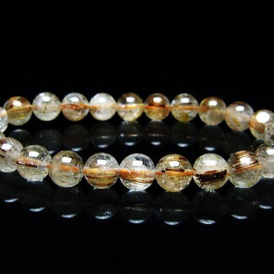 キャッツアイルチルクォーツ ブレスレット 8mm ルチルクォーツ ブレス 一点物 メール便可 [M便 1/10] 111-45848