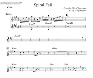 Spiral Fall　譜面inB♭