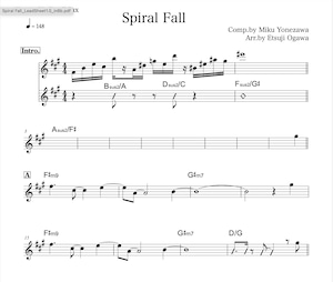 Spiral Fall　譜面inB♭