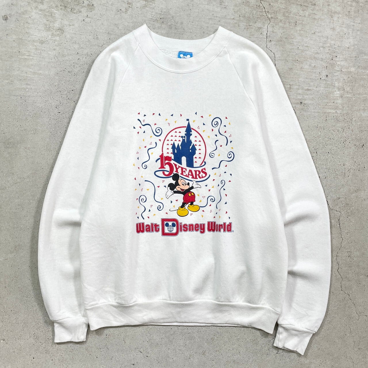 80年代 USA製 WALT DISNEY WORLD 15周年 ラグランスウェットシャツ 