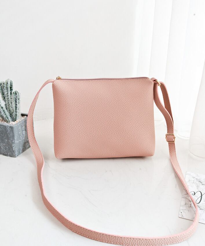 ショルダーバッグ シンプル ピンク