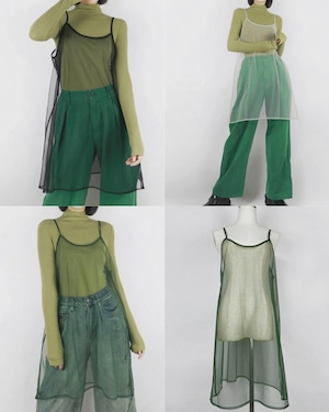 3color / シアーメッシュキャミワンピース