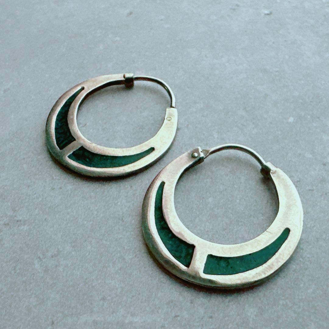 ナバホ シルバー925 ヴィンテージ デザインフープ ピアス vintage