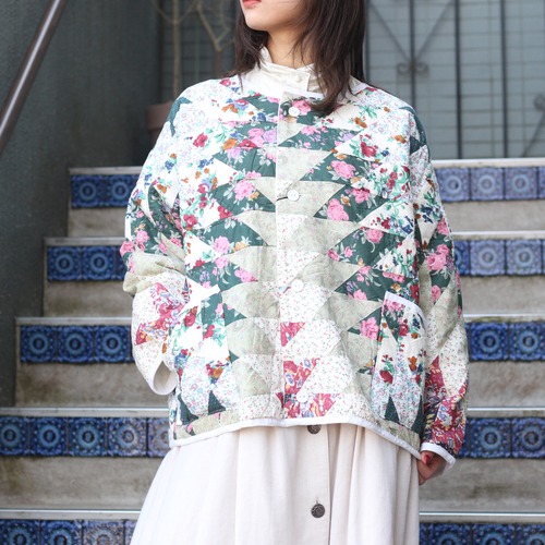 USA VINTAGE FLOWER PATTERNED QUILTING PATCHWORK JACKET/アメリカ古着キルティングパッチワークジャケット