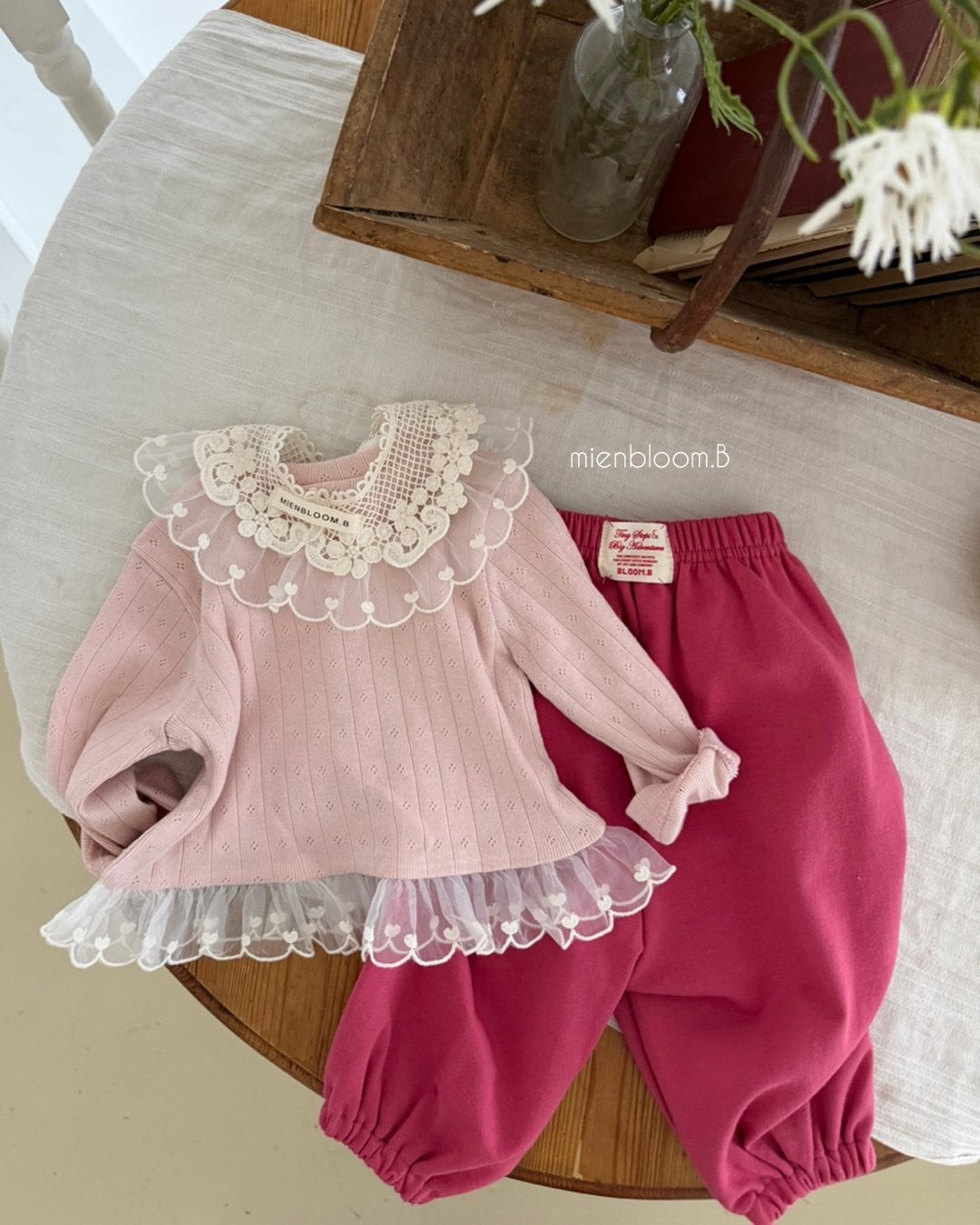 送料無料【予約】/ babyハートレースTシャツ / mienbloom