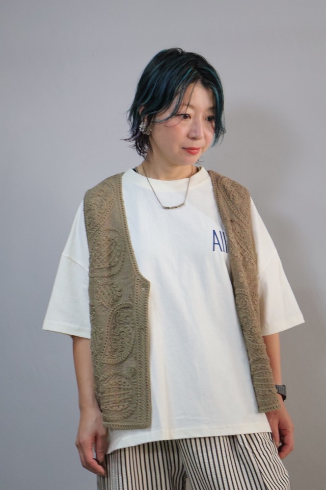 NEW！透かし編みペイズリー柄Vベスト【12605-526-30】2026AW
