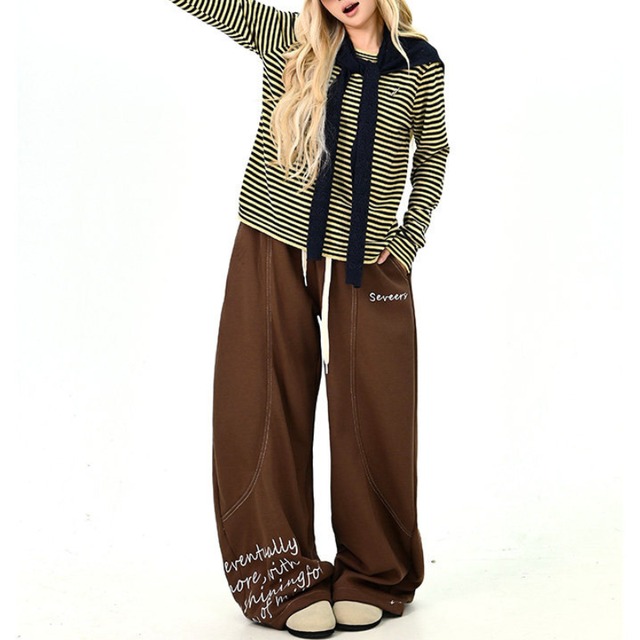 hem lettering design pants　ヘムレタリングデザインパンツ　J1646