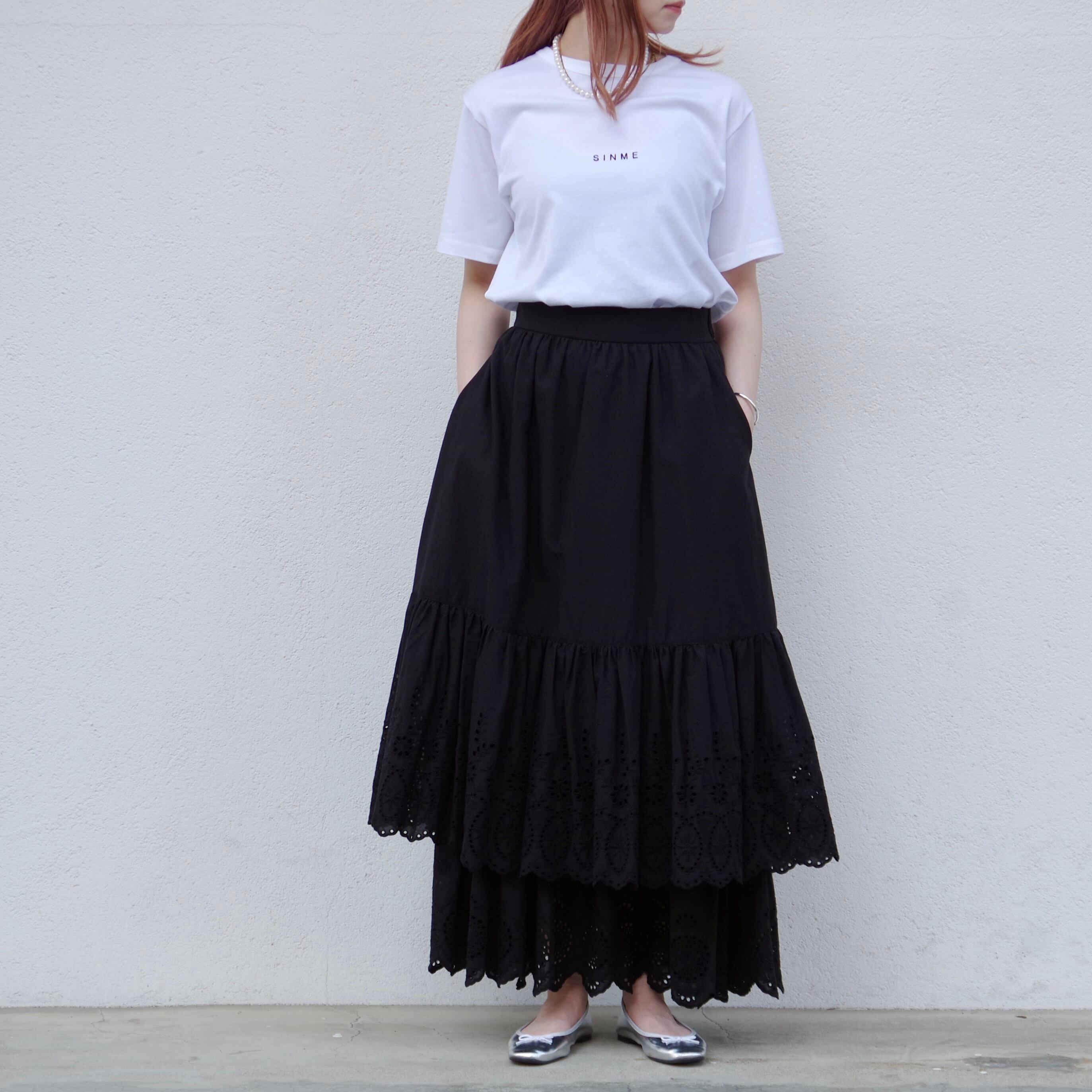 SINME コットンレーススカート ブラック | 1F Store 