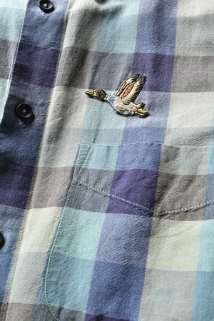 Goose one-point plaid S/S shirt