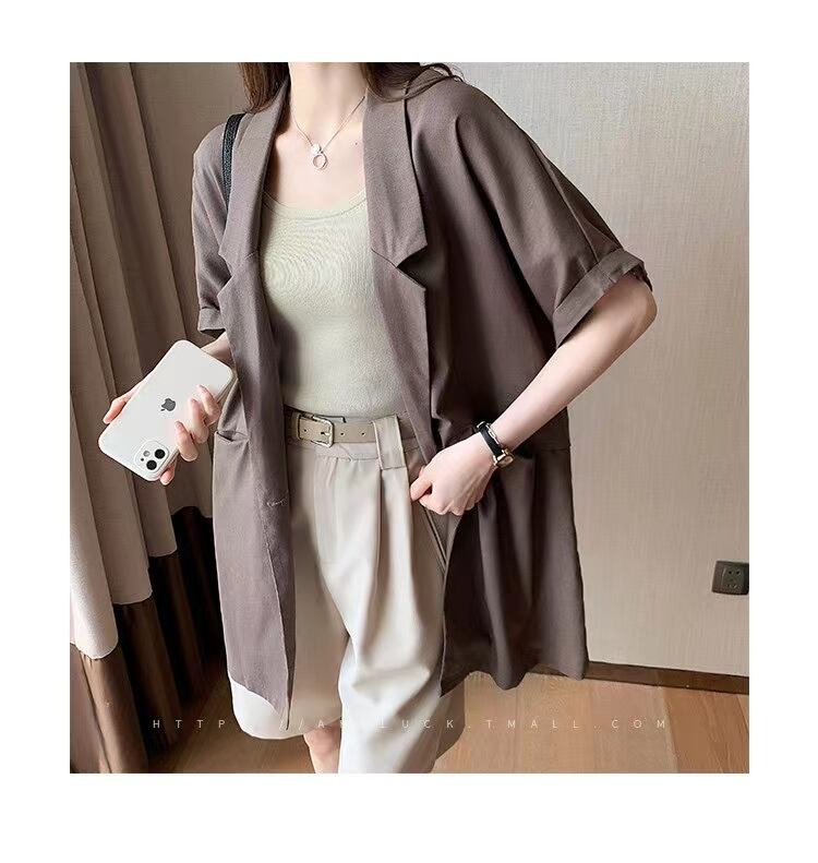 リネン混オーバーサイズジャケット　AJ33167-5821