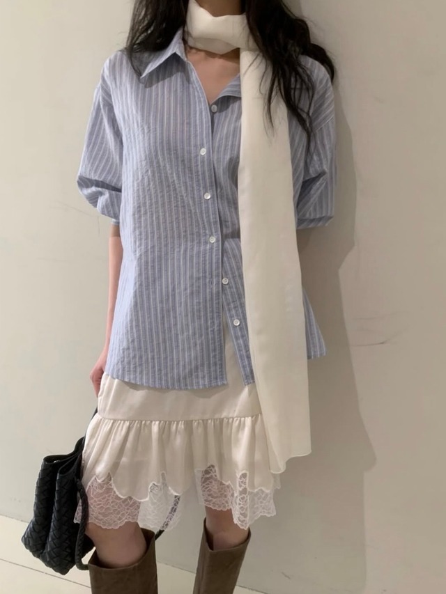 (予約) poster / Vera stripe shirt 2color