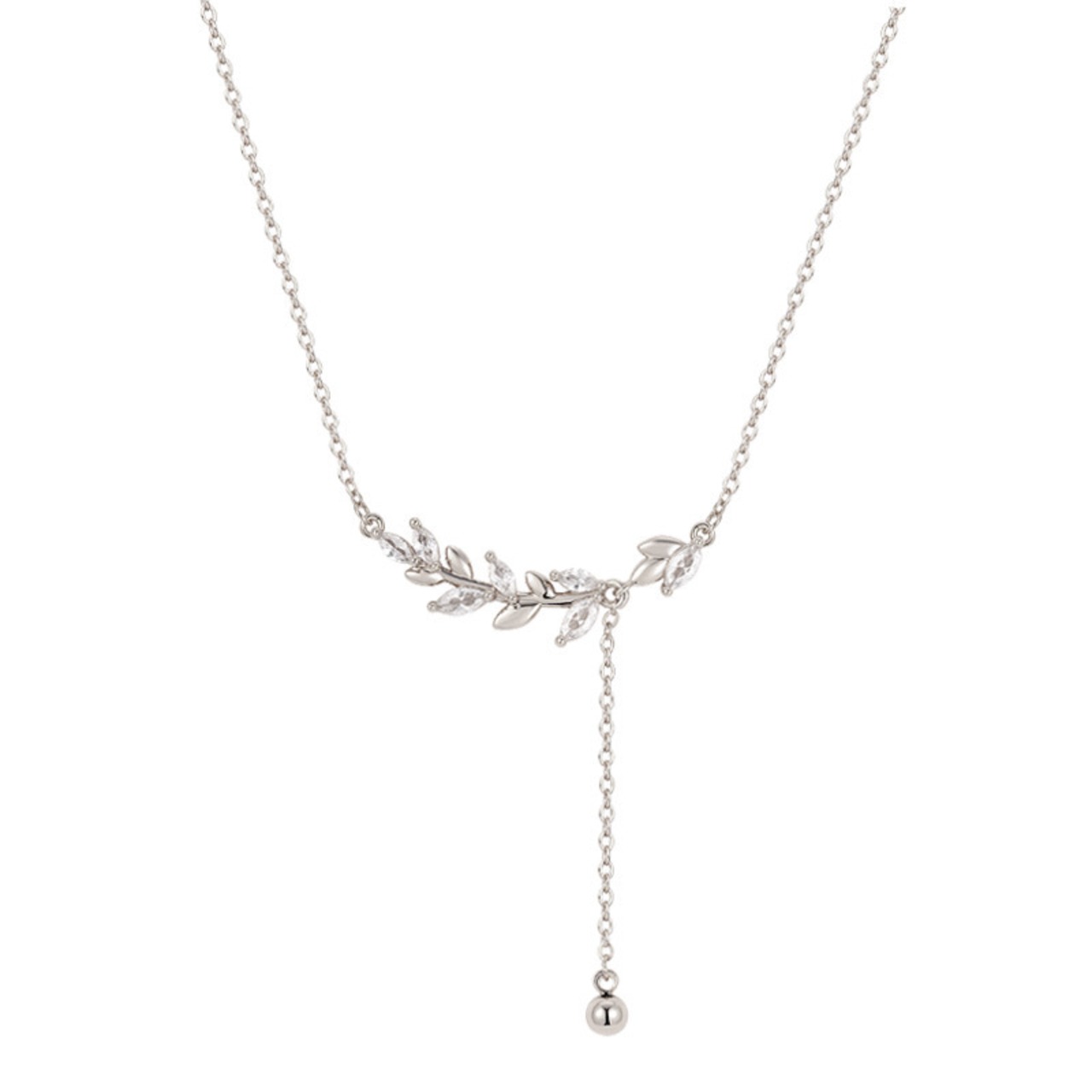 おしゃれ 葉っぱ キラキラ レディース ネックレス - 2