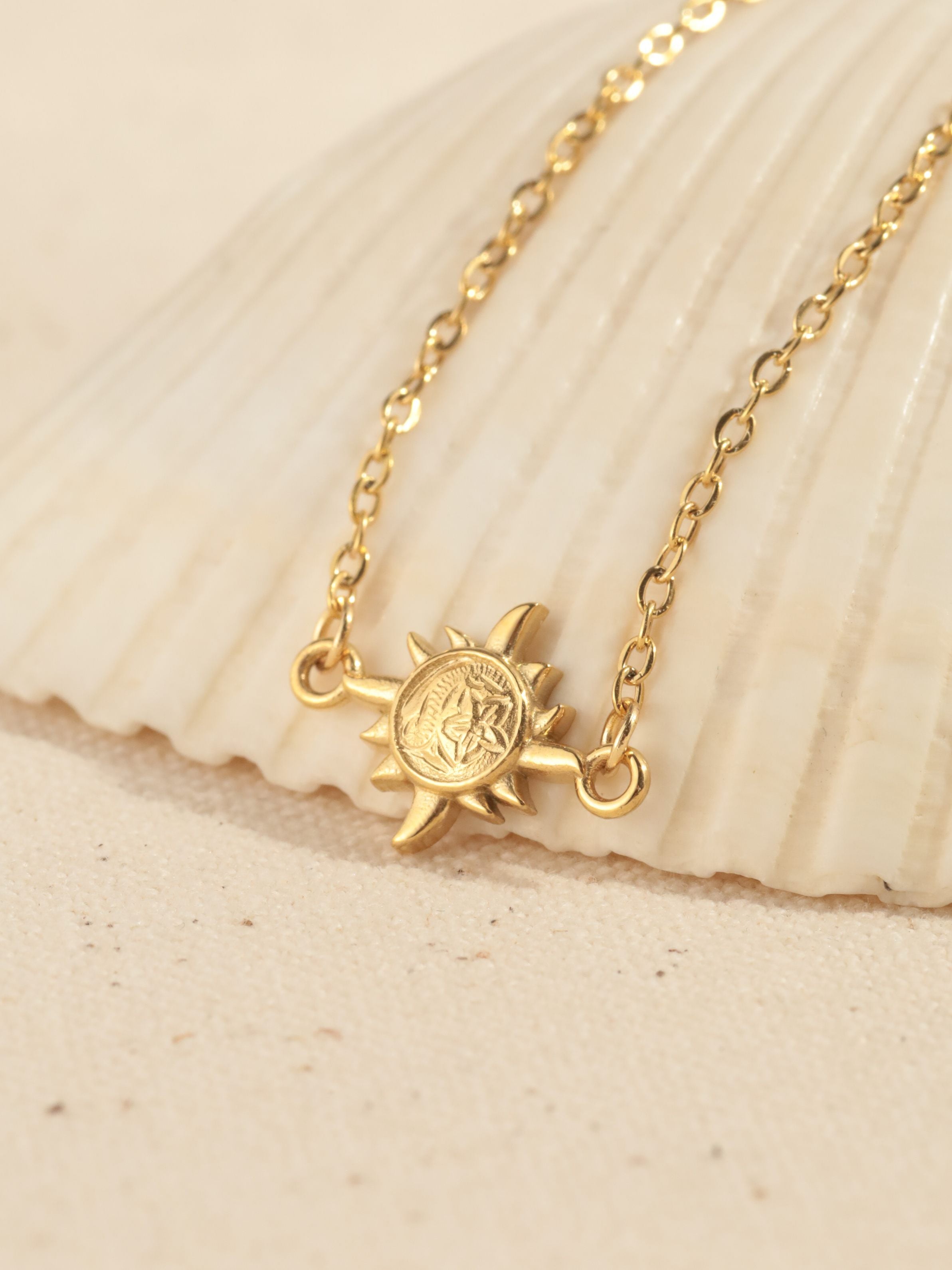 316L hawaiian simple sun necklace #n69