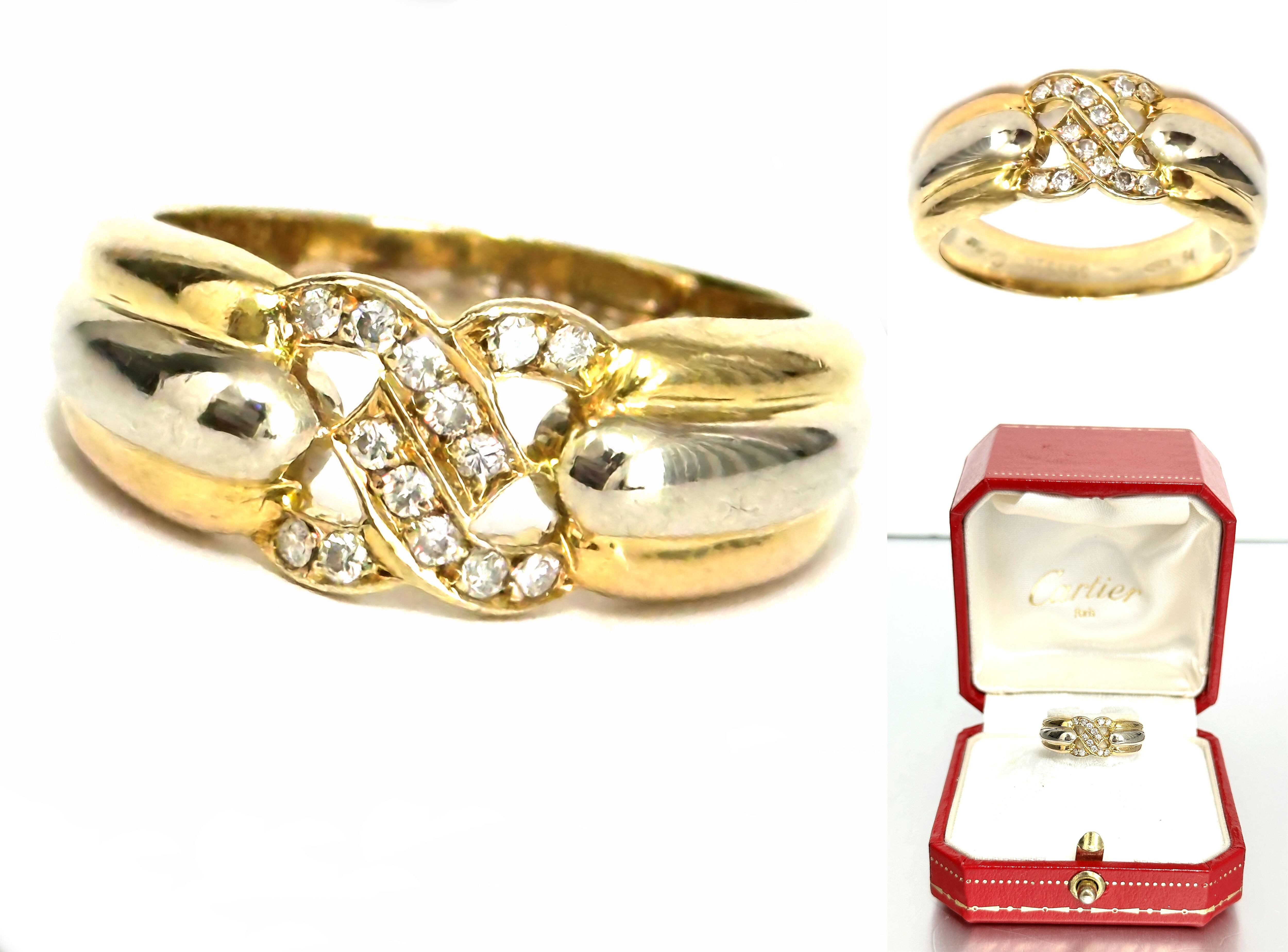 CARTIER カルティエ ナジャ ダイヤモンド リング 3カラー K18 YG PG WG 2C ゴールド パヴェ ダイヤ 指輪 13号 2C