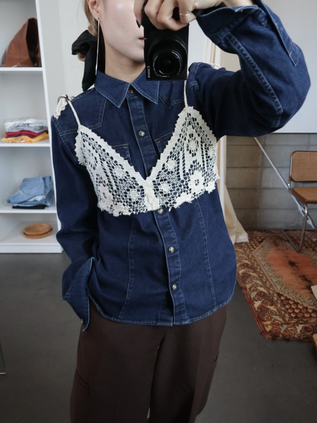 <vintage>remake lace bustier①