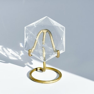 台座付き【高品質】ミナスジェライス産ヘキサグラム×ヘキサゴン(神聖幾何学)クリアクォーツ 六芒星カット42◇Clear Quartz hexagram◇天然石・鉱物・パワーストーン