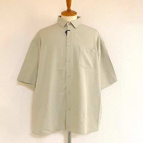 Reflax® Linen Like LINON Regular Collar Box-A Line Half Sleeve Shirts　Light Greige