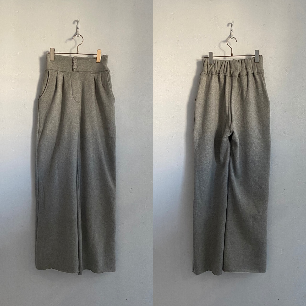 タックプレス裏起毛スウェットpt／gray