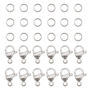 【特価処分】PH PandaHall カニカン 120点 7mm 304 ステンレス マルカン ジャンプリング 丸環 リング カニカン 留め具 基礎パーツ 金具セット 手芸用品 ジュエリー用 アクセサリーパーツ 手作り素材 シルバー