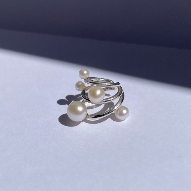 Cosmo Pearls Ear Cuff /  Sterling Silver