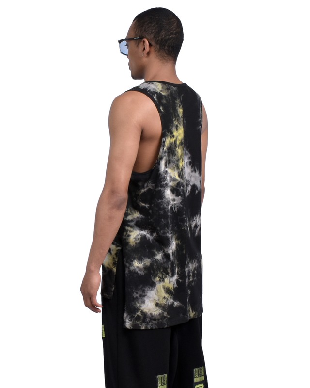 T.C.R TIE DYE LAYERED TANK TOP - YELLOW