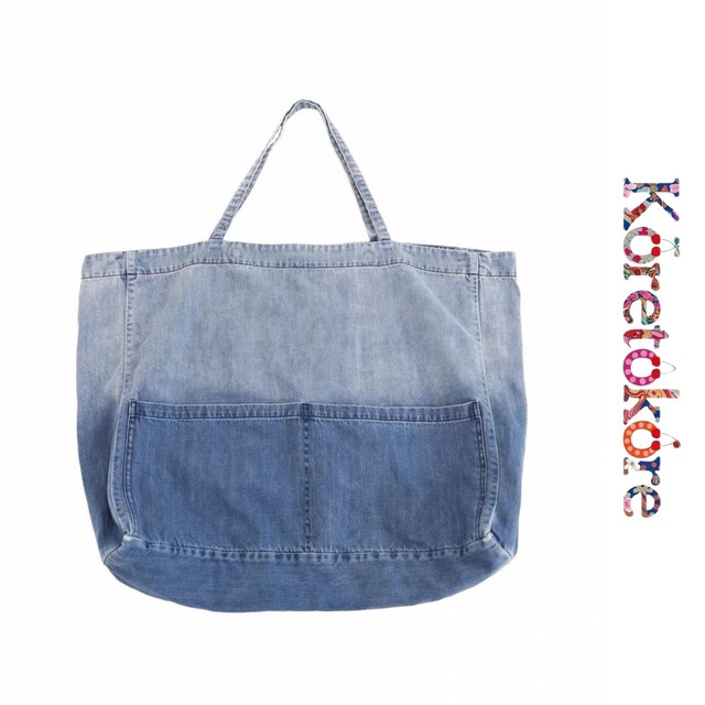 Washed Denim Tote Bag A2056