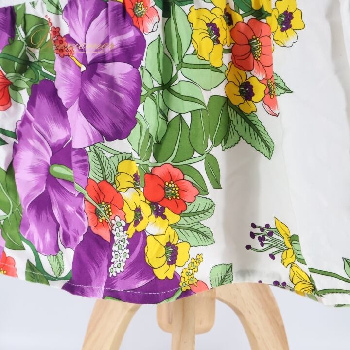 フラダンス 衣装 ワンピース ドレス ホワイト系 ロングワンピース