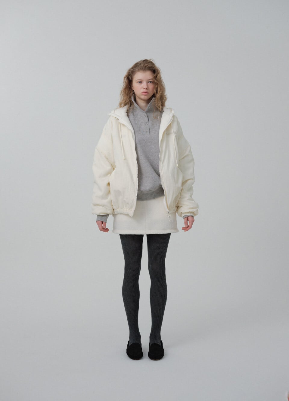 The Barnnet] Snuggle Reversible Hooded Jacket_Ivory 正規品 韓国