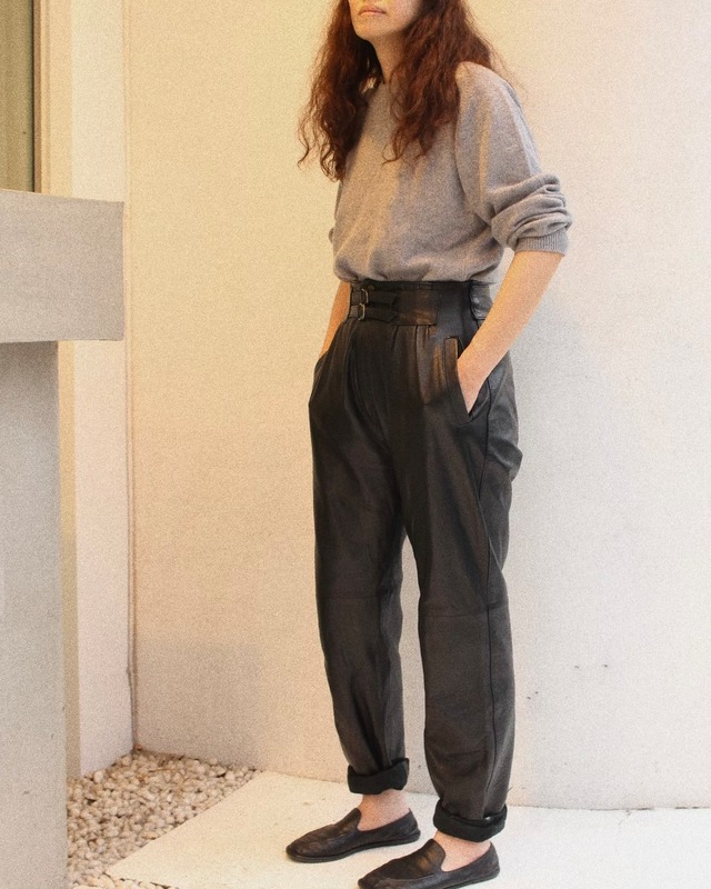 80s Euro vintage  sheep leather pants