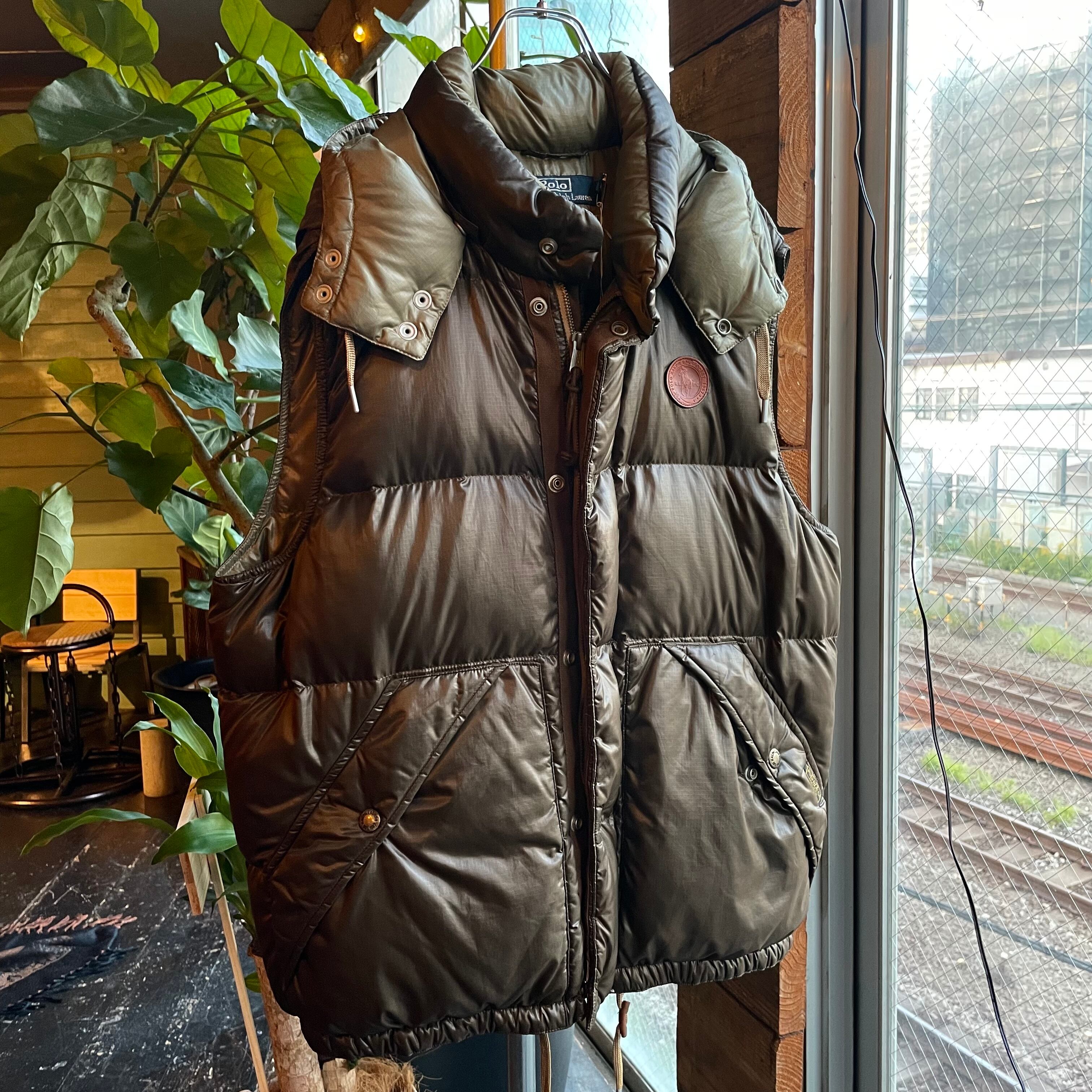Polo Ralph Lauren dark khaki color down vest ポロ ラルフローレン  