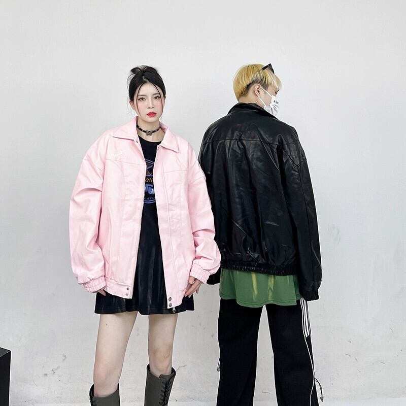 BOROI 春先新作 B's レザー 野球ユニム ゆったり トレンド ハイ