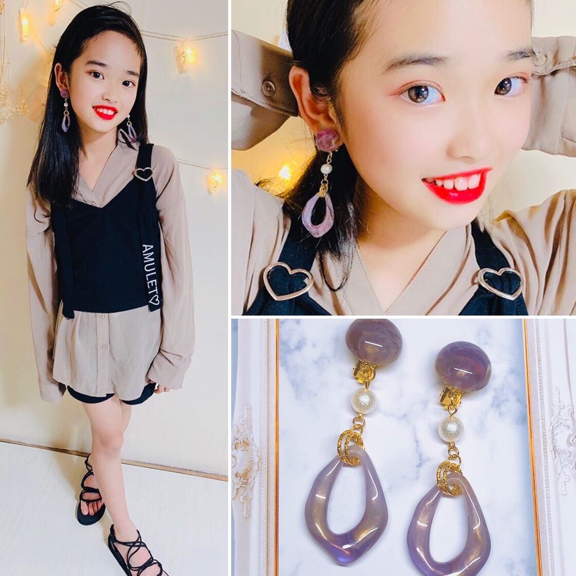 変形パーツ＊大ぶりイヤリングor ピアス【キッズ〜大人まで◎】 | PAY ID