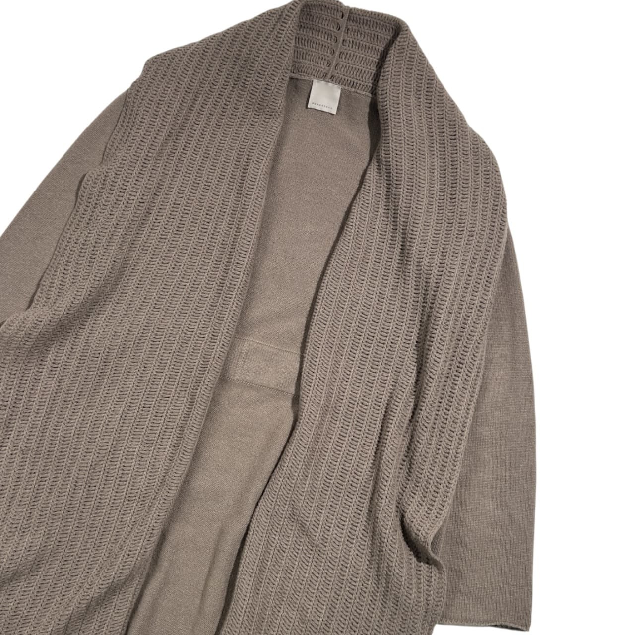 カシミア シルク 混 イタリア製 PER ESTESO ペルエステソ ロング ニット カーディガン 羽織 42/モベージュ グレー系 レディース 上品